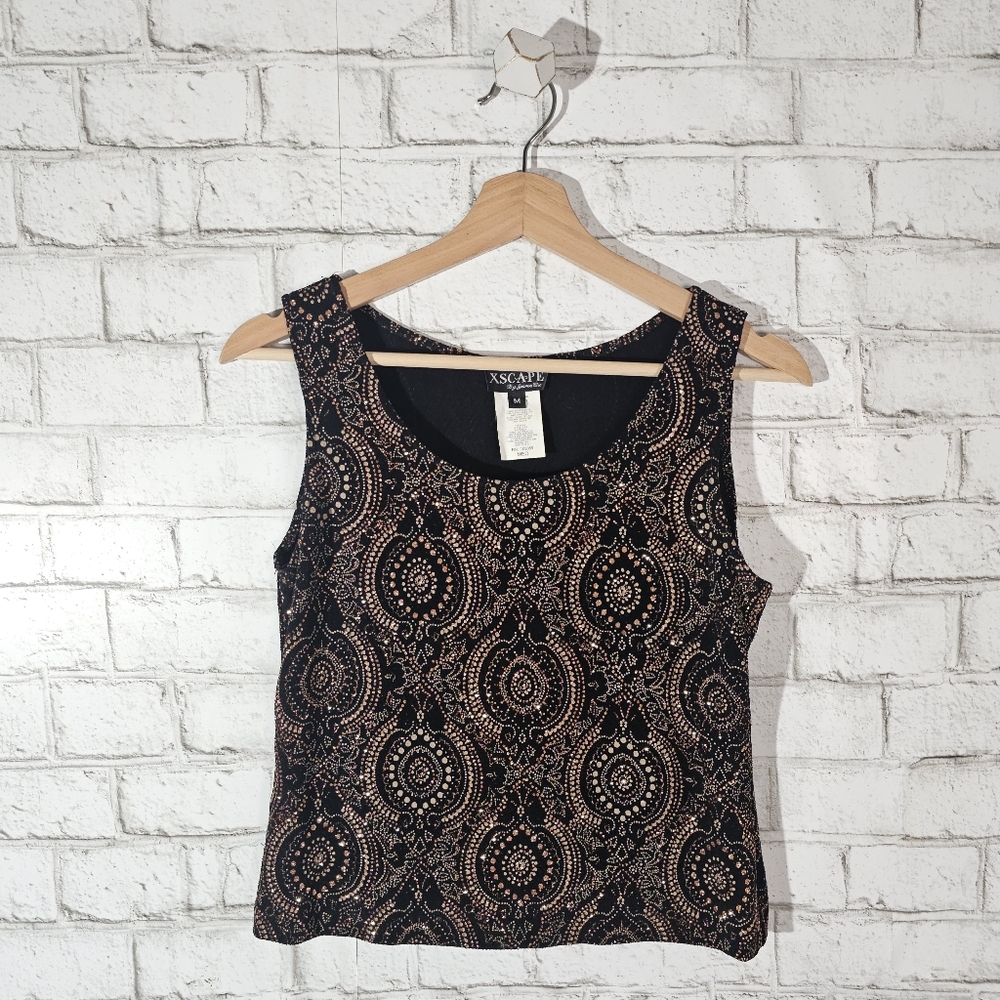 ☆ XSCAPE Glitter Ogee Top, M ☆